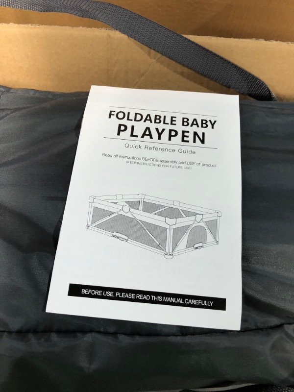 Photo 1 of Foldable Baby Playpen, Yobear Large Playpen for Babies and Toddlers with 50 PCS Ocean Balls, Indoor & Outdoor Kids Safety Play Pen Area, Portable Travel Play Yard (50"×50")