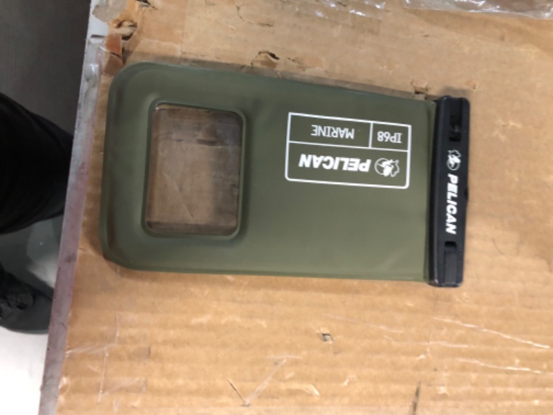 Photo 2 of Pelican Marine - IP68 Waterproof Phone Pouch / Case (Regular Size) - Floating Waterproof Phone Case - iPhone 14 Pro Max/ 13 Pro Max/ 12 Pro Max/ 11/ S23/ Pixel 7 
 Olive Green