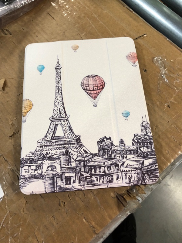 Photo 2 of Hepix iPad Air 5th Generation Case iPad Air Case 4th Generation Paris Eiffel Tower iPad Air 4/5 Case with Pencil Holder 2022 2020 Scenery Balloon iPad Air 10.9 Case Pink Cover Auto Sleep Wake