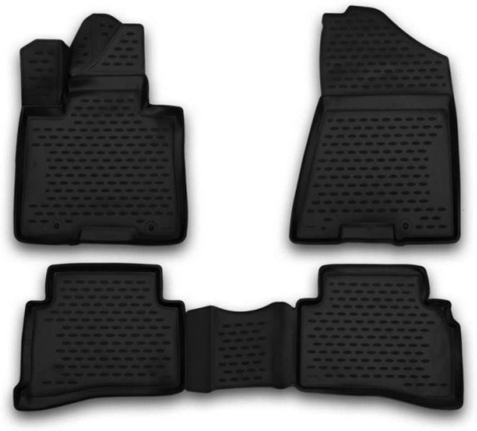 Photo 1 of 2015-2021 Hyundai Tucson / 2017-2021 Kia Sportage Floor Mats 2 Row Liner Set 3D Custom Fit (Black)
