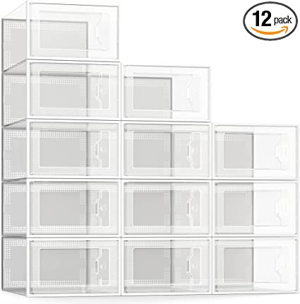 Photo 1 of [USED] SEE SPRING Large 12 Pack Shoe Storage Box, Clear