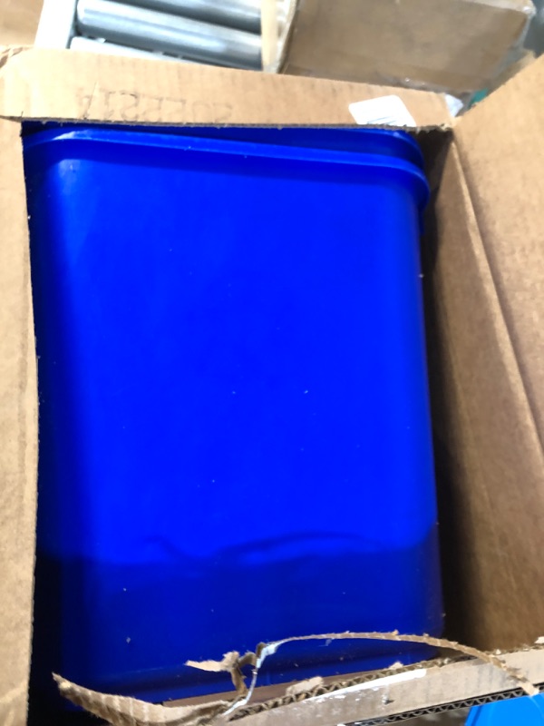 Photo 3 of AmazonCommercial 7 Gallon Commercial Office Wastebasket, Blue w/Recycle Logo, 2-Pack BLUE 7 GALLON 2 pack