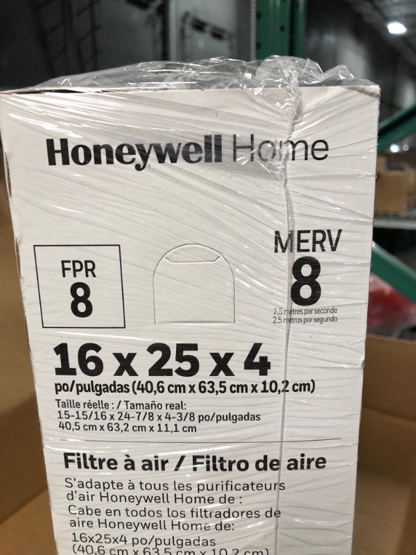 Photo 4 of **SEE COMMENTS** Honeywell Home 16x25x4 MERV 8, AC Furnace Air Filter, 1 PACK (CF408F1625-1PKAM)(Actual Dimensions: 15.63 x 24.75 x 4.38 in.) 1 Filter 1 Count (Pack of 1)