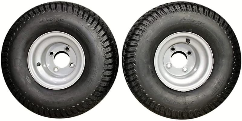 Photo 1 of (Set of 2) 20x10.00-8 Tires & Wheels 4 Ply for Lawn & Garden Mower (Compatible with Husqvarna)
