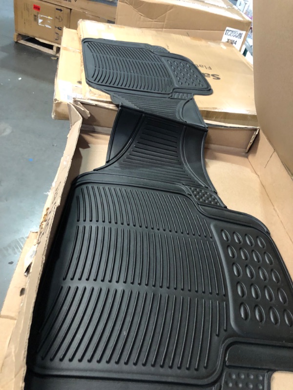 Photo 2 of BDK Heavy Duty Rugged Ridged Complementary Rubber Rear Floor Mats Liners, Black