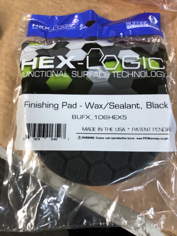 Photo 2 of Chemical Guys BUFX_106HEX5 BUFX_106_HEX5 Hex-Logic Finishing Pad, Black (5.5 Inch 