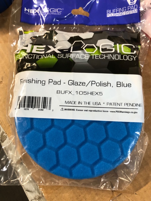 Photo 2 of Chemical Guys BUFX_105HEX5 Hex-Logic Light Polishing/Finishing Pad, Blue (5.5 Inch Pad 