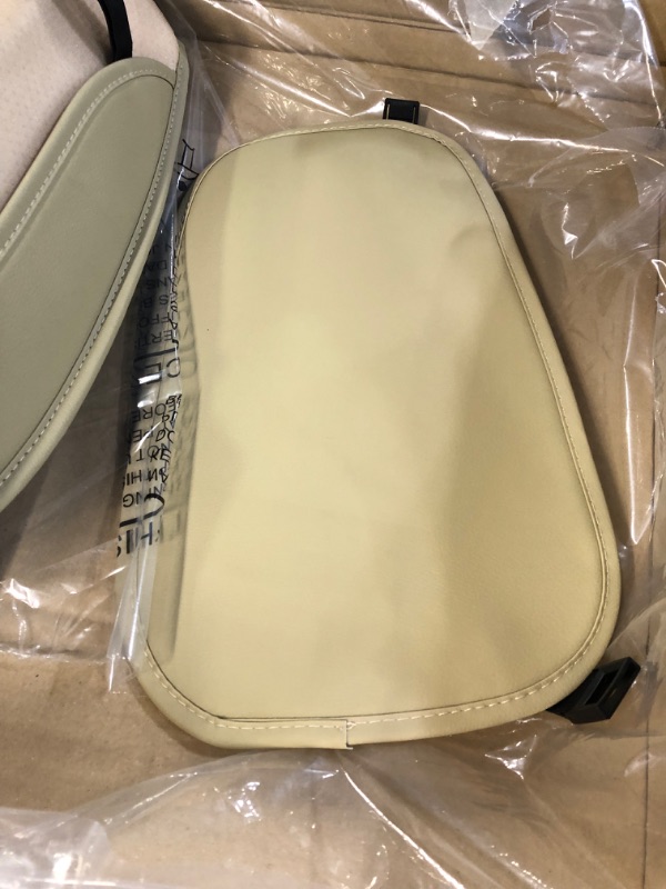 Photo 2 of AOOG Leather Car Seat Covers, Leatherette Automotive Seat Covers, Front Pair, Beige 