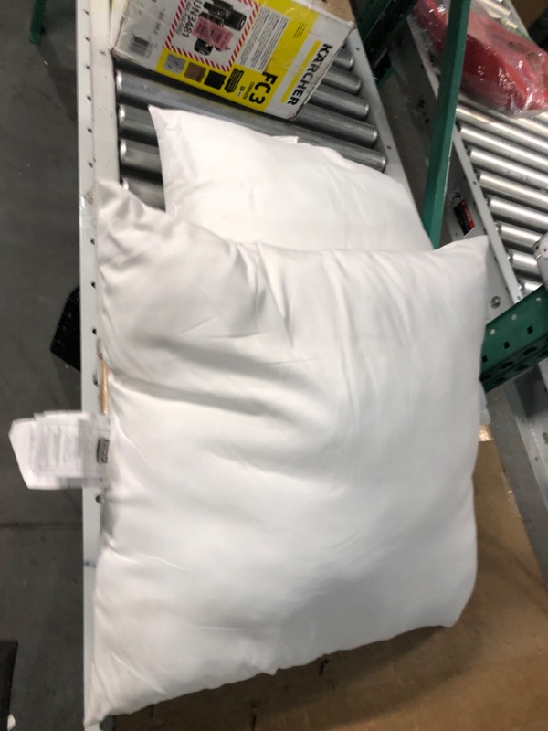 Photo 2 of **SEE COMMENTS** Utopia Bedding Throw Pillows Insert (Pack of 2, White) - 18 x 18 Inches Bed and Couch Pillows - Indoor Decorative Pillows 18x18 Inch (Pack of 2) White