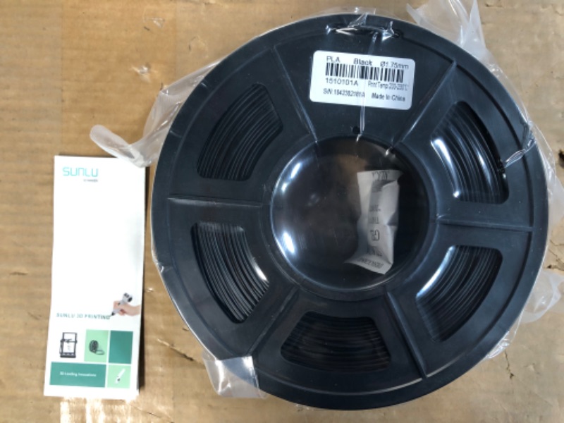 Photo 3 of **NEW** PLA 3D Printer Filament, SUNLU Neatly Wound PLA Filament 1.75mm Dimensional Accuracy +/- 0.02mm, Fit Most FDM 3D Printers, Good Vacuum Packaging Consumables, 1kg Spool (2.2lbs), 330 Meters, PLA Black 1kg Pla Black