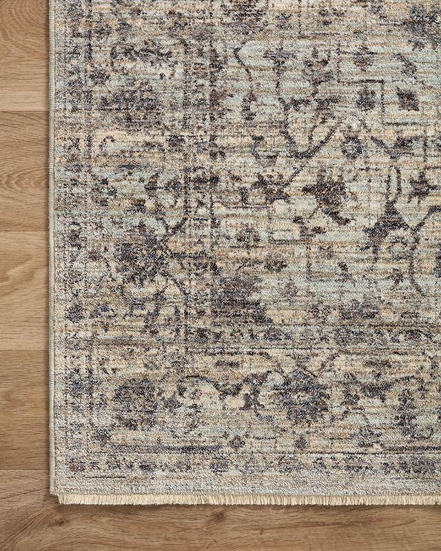 Photo 1 of **NEW** Loloi II Sorrento Collection SOR-01 Mist/Charcoal 2'-0" x 3'-0" Accent Rug Mist / Charcoal 2'-0" x 3'-0"