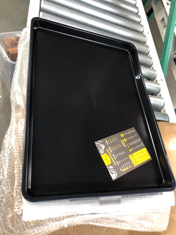Photo 1 of **SEE NOTES** Nonstick Cookie Sheet Baking Pan - 1qt Metal Oven Baking Tray, Professional Quality Kitchen Cooking Non-Stick Bake Trays, Stylish Blue Diamond Silicone Coating, PFOA PFOS PTFE Free - NutriChef NCLG1BD Mega Pan Blue Diamond