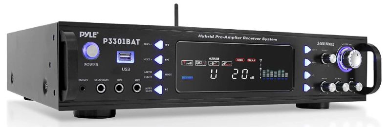 Photo 1 of **FOR PARTS, SEE NOTES**  Pyle Wireless Bluetooth Home Stereo Amplifier - Hybrid Multi-Channel 3000 Watt Power Amplifier Home Audio Receiver w/AM/FM Radio, MP3/USB,AUX,RCA