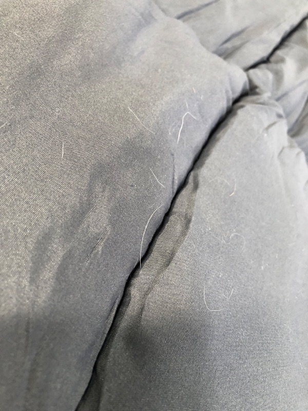 Photo 3 of **SEE NOTES** Linenspa Comforter Duvet Insert Queen Navy/Graphite Down Alternative All Season Microfiber-Queen Size - Box Stitched