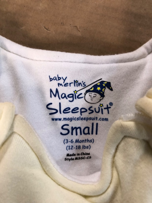 Photo 3 of Baby Merlin's Magic Sleepsuit - 100% Cotton Baby Transition Swaddle - Baby Sleep Suit - Cream - 3-6 Months 3-6 Months Cream