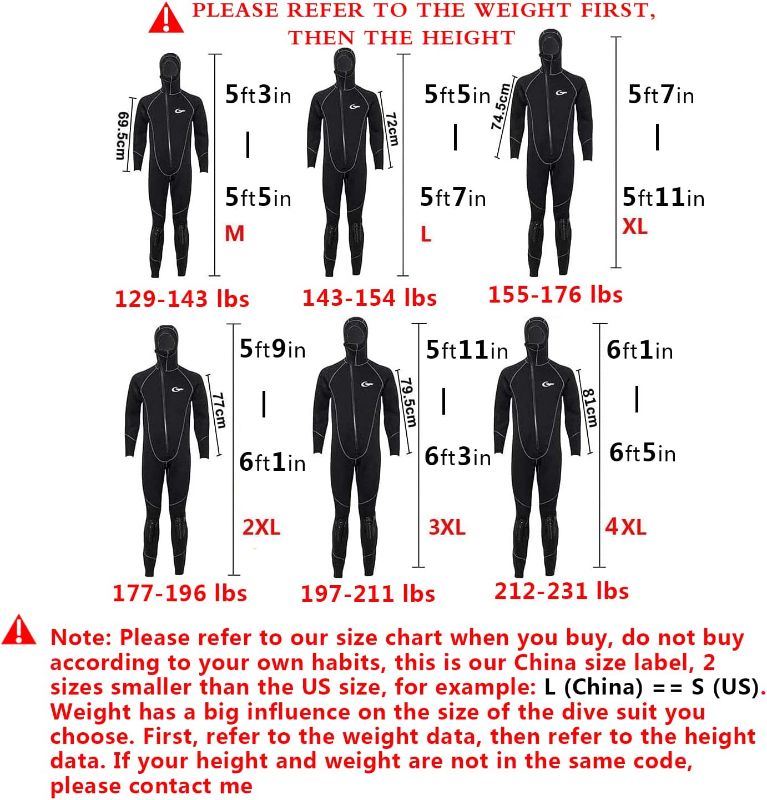 Photo 2 of **SEE NOTES** Wetsuits Men's Ultra Stretch 7Mm Neoprene Wetsuit, Winter Warm Front Zip Full Body Diving Suit for Snorkeling Scuba Diving Swimming Surfing Large