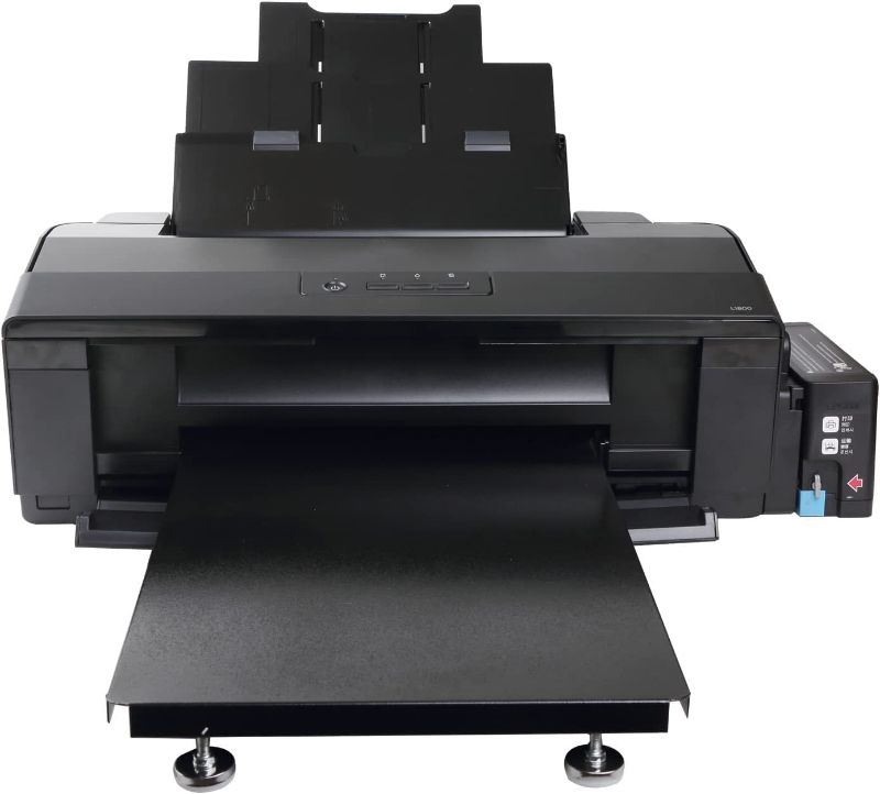 Photo 1 of **FOR PARTS, SEE NOTES**  A3+ DTF T-Shirts L1800 Printer Machine for Fabrics, Leather, Toys, Swimwear, Handicrafts, T Shirt, Pillow, Other Textile.(DTF Printer + 6X 100ml Ink+100pcs PET Film), BLACK