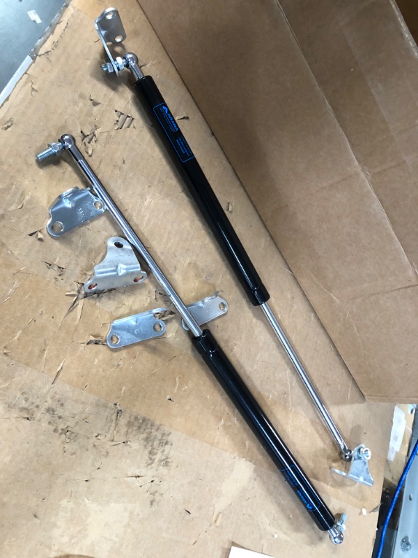 Photo 2 of **USED** 20 inch 150 LB Gas Prop Struts Shocks, 20" 150lbs Lift-Support Springs with L-Type Mounting Brackets for Heavy Duty RV Bed Murphy Bed Tool Box Floor Hatch Window (Suitable Support Weight: 130-165lbs)