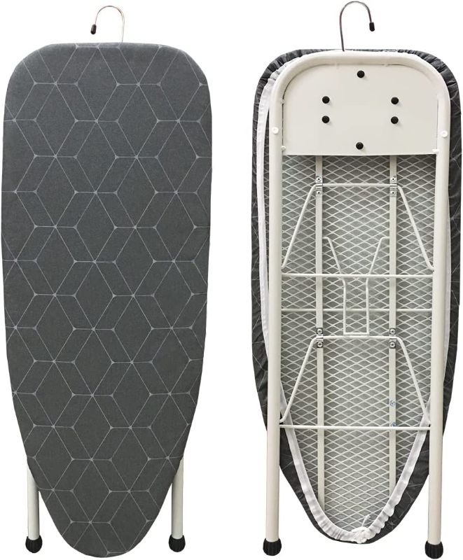 Photo 1 of  Table Top Ironing Board,12x32in Small Ironing Board,with Foldable Legs,Heat Reflective Ironing Cover and Extra Thick Felt Padding,Dark Grey