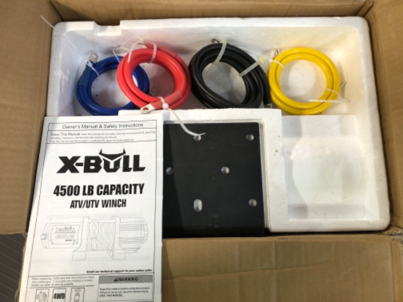 Photo 3 of X-BULL 4500 lbs Winch 12V Electric Winch Kits with Fairlead, ATV/UTV Winch with Waterproof Synthetic Rope Winch with Wireless Remotes and Mounting Bracket1007912121
