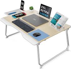 Photo 1 of * USED * 
Folding Bed Desk for Laptop, Eating Breakfast, Writing, Gaming, Extra Large 25.6" x 19.3" Portable Floor Stand Laptop Desk Table for Adult,Kids, Wood Bed Tray Table Lap Desk