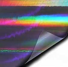 Photo 1 of  Black Holographic Chrome Vinyl Wrap Rainbow Finish Roll 