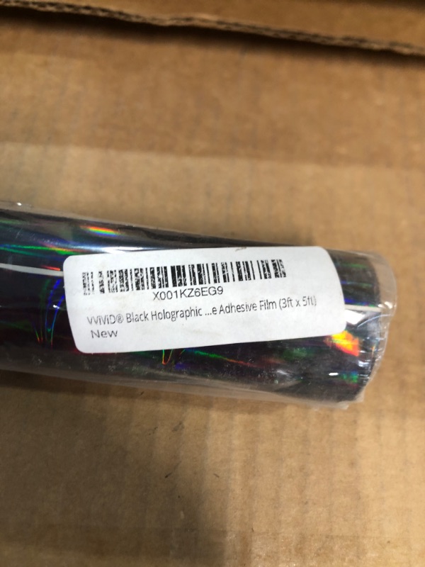 Photo 2 of  Black Holographic Chrome Vinyl Wrap Rainbow Finish Roll 