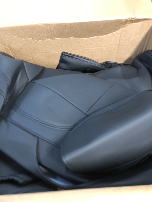 Photo 3 of LUCKYMAN CLUB Tacoma Custom Fit Seat Covers for 2016-2023 Tacoma Crew Cab with Faux Leather (Black)