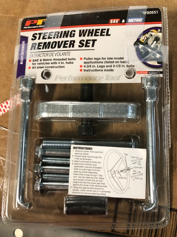 Photo 2 of Performance Tool W80651 Steering Wheel Remover Set