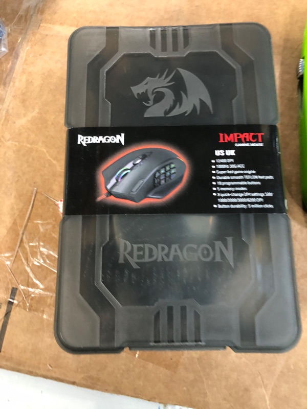 Photo 2 of Redragon M908 Impact RGB LED MMO Mouse with Side Buttons Optical Wired Gaming Mouse with 12,400DPI, High Precision, 20 Programmable Mouse Buttons Black Wired