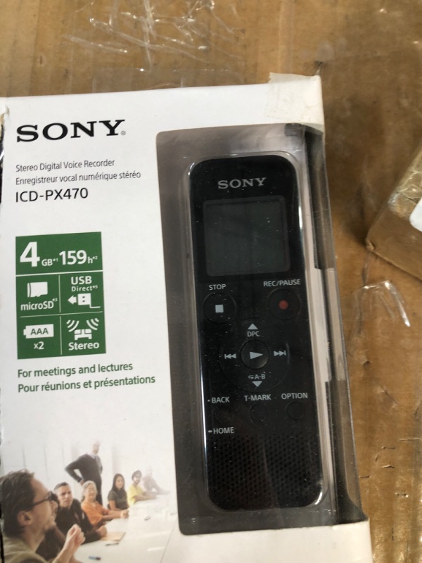 Photo 2 of Sony ICD-PX470 Stereo Digital Voice Recorder with Built-in USB Voice Recorder, Black PX470 - Stereo Recorder