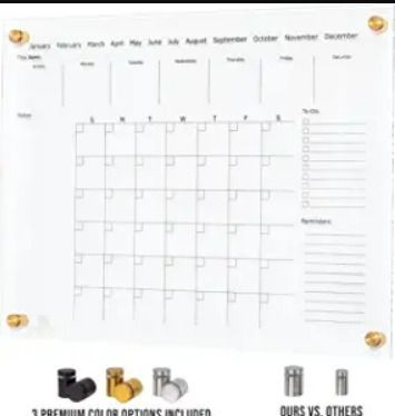 Photo 1 of Premium 24" x 18" Clear Acrylic Dry Erase Wall Calendar