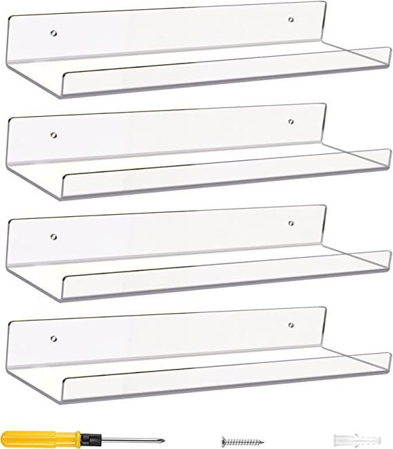Photo 1 of [USED] ACRADEC Acrylic Shelves for Wall Set of 8, 15” x 4”