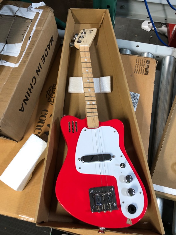 Photo 2 of (BROKEN) Loog Mini Electric kids Guitar for Beginners built-in Amp Ages 3+ Learning App and Lessons Included Red