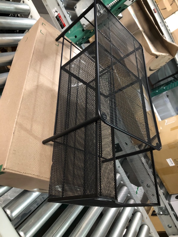 Photo 2 of [DAMAGE]  Black Metal Mesh Storage Basket