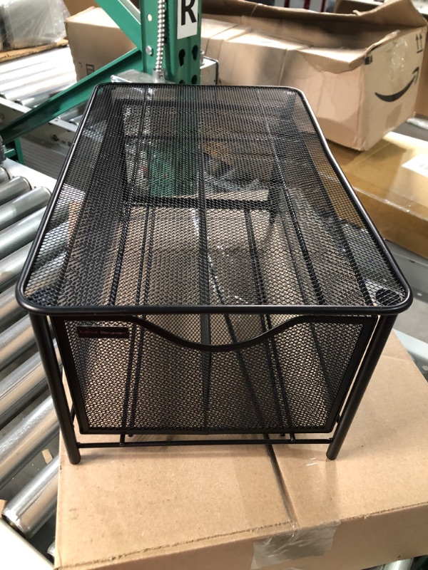 Photo 3 of [DAMAGE]  Black Metal Mesh Storage Basket