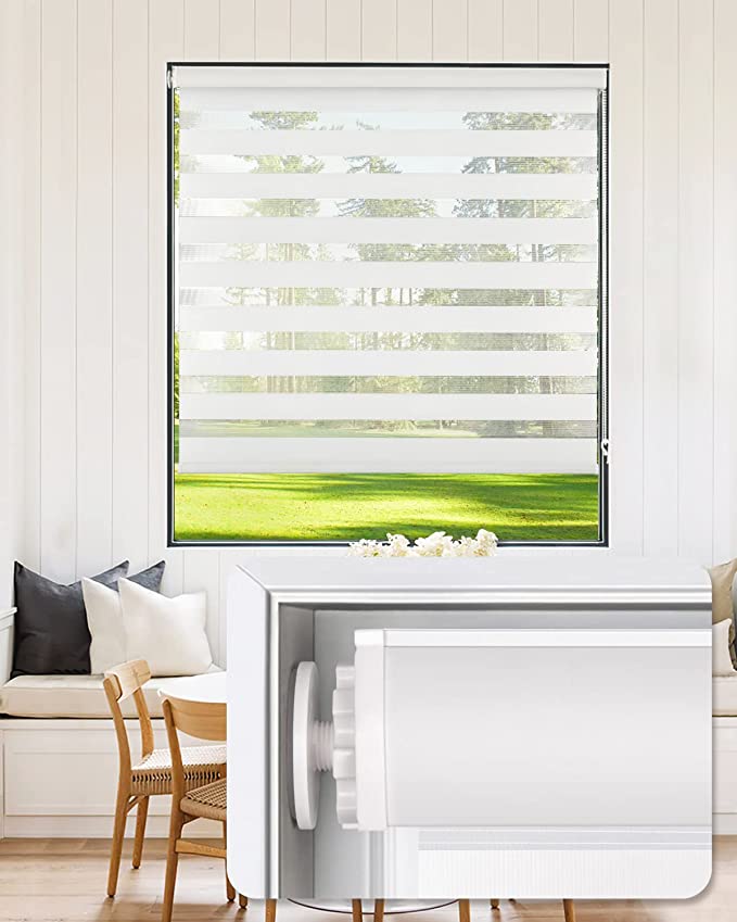 Photo 1 of [USED] LazBlinds Dual Layer Zebra Roller Blinds 