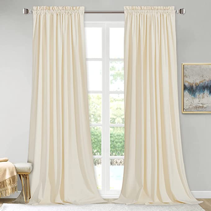 Photo 1 of [USED] StangH Ivory Velvet Curtains for Window 96" Long - 1pc