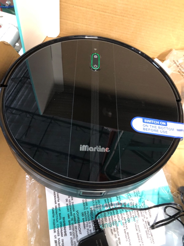 Photo 3 of ***CHARGING BASE MISSING*** iMartine Robot Vacuum and Mop Cleaner with Boundary Strips, 2200Pa Strong Suction, Quiet, Slim, Self-Charging Robotic Vacuums, Ideal for Pet Hair, Hard Floors, Medium Pile Carpets, Works with Alexa