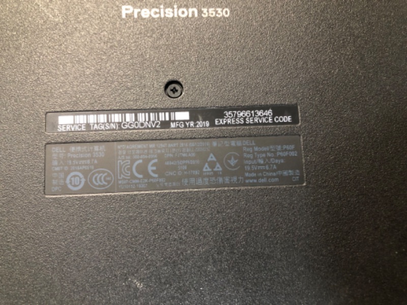 Photo 7 of Dell Precision 3530 15.6" Mobile Workstation Intel Core i7-8850H 2.6GHz 16GB Ram 512GB SSD, Windows 10 Professional (Renewed)