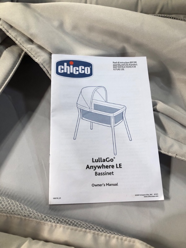 Photo 4 of Chicco LullaGo Anywhere LE Portable Bassinet - Serene | Beige 30"L x 18"W x 42"H