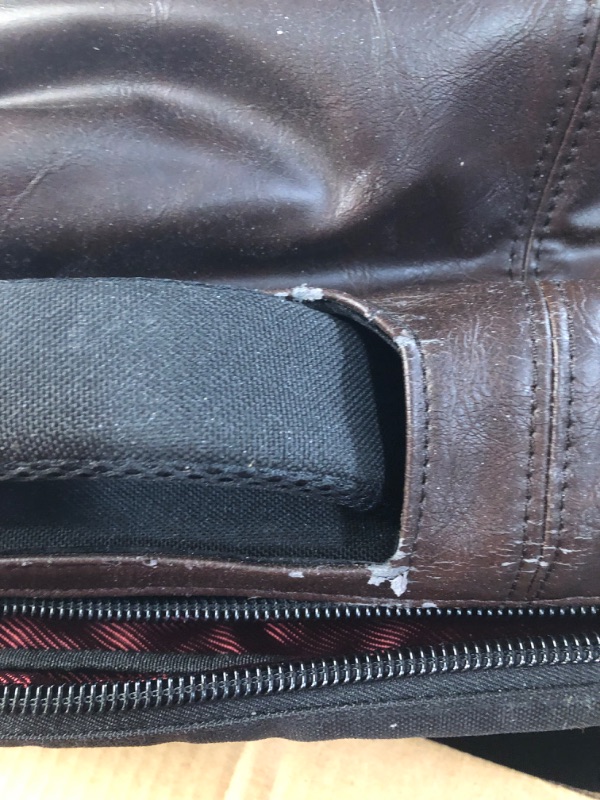 Photo 1 of SLAPPA SL-SB-104-06 KIKEN Brown Leather Checkpoint Friendly 18 inch Laptop Bag ?20 x 6 x 16.5 inches
