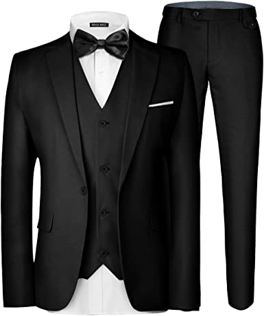 Photo 1 of LIKE NEW** MAGE MALE Men's 3 Pieces Suit Elegant Solid One Button Slim Fit - Size Small 