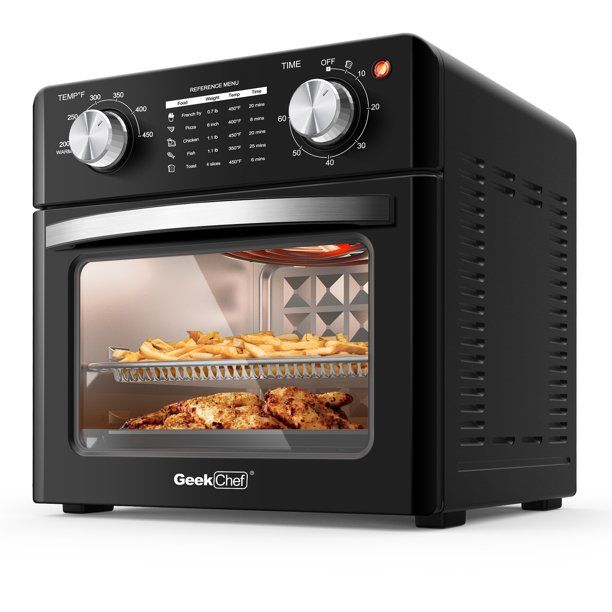 Photo 1 of Geek Chef Air Fryer 10QT, Countertop Toaster Oven, 4 Slice Toaster Air Fryer Oven Warm, Broil, Toast, Bake, Air Fry, Oil-Free, Black Stainless Steel, Perfect for Countertop