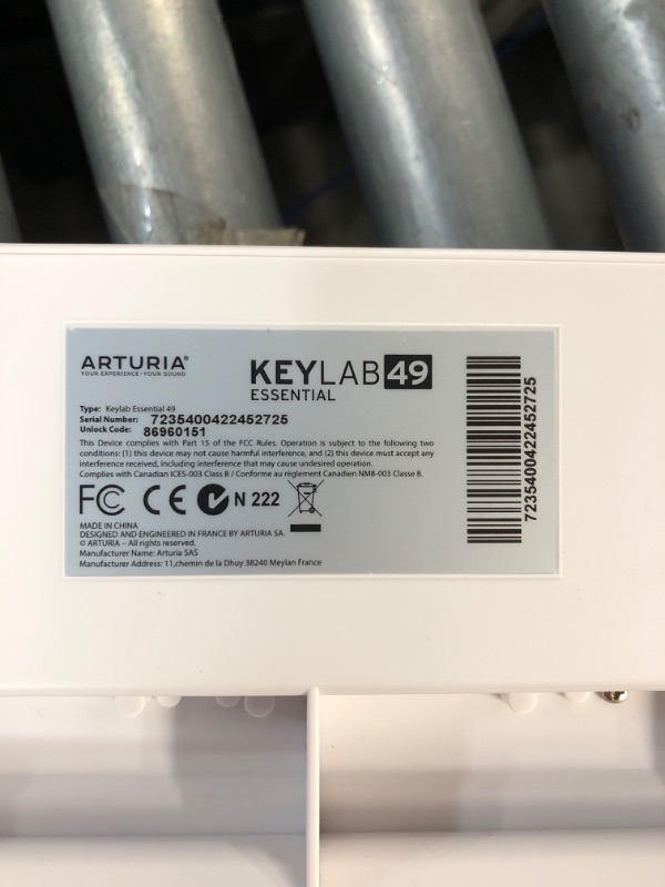 Photo 3 of *SEE NOTES* Arturia Keylab Essential 61 Keyboard Controller (white)