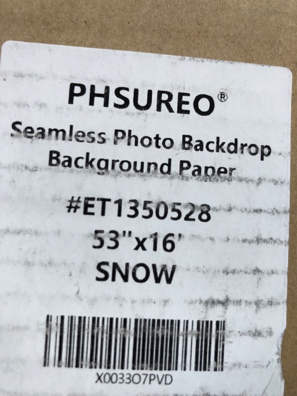 Photo 2 of Phsureo Seamless Photo Photography Backdrop Paper, White (53”x16', 28 Snow)