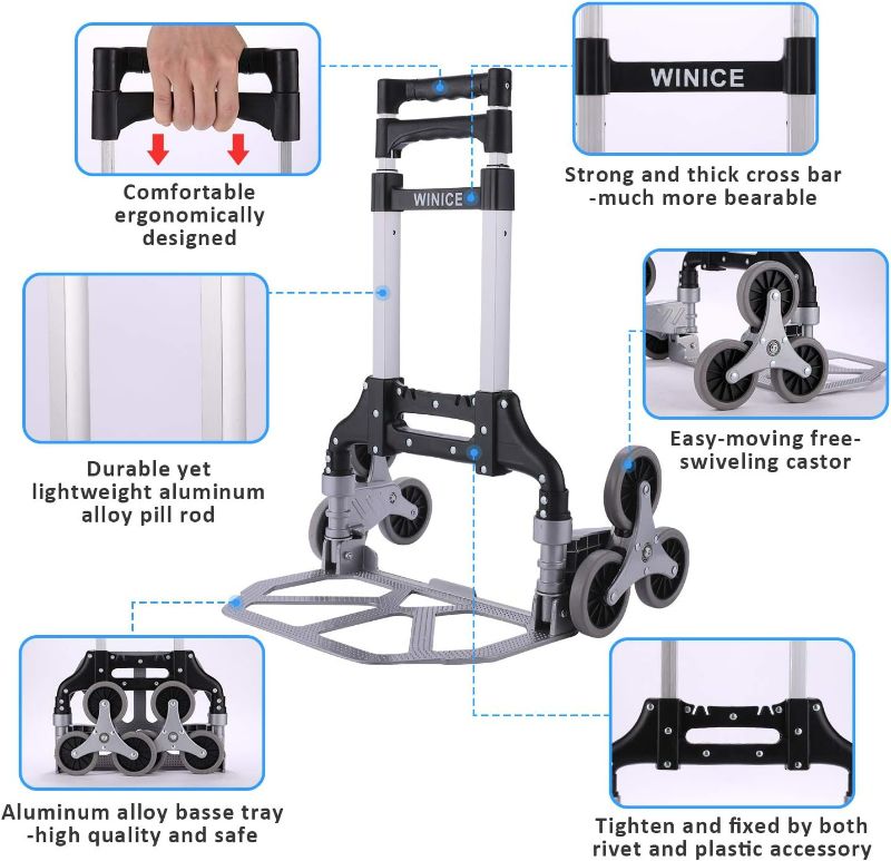 Photo 1 of *BRAND NEW* Stair Climbing Hand Truck,Heavy-Duty Hand Cart with Telescoping Handle,176 LB Load  6 Wheel