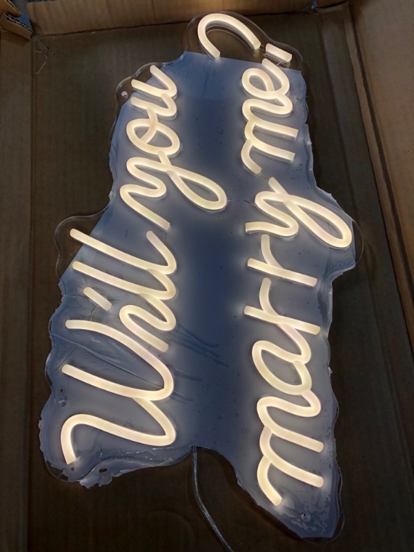 Photo 2 of [USED] Will You Marry Me Neon Sign