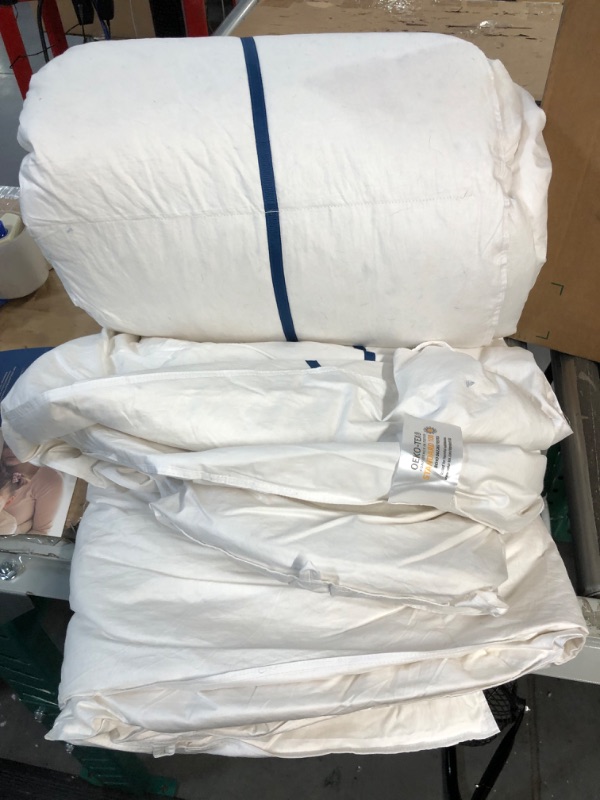 Photo 3 of **SEE NOTES** BEDSURE Goose Down Comforter King Size- White Down Comforter King All Season- Down Duvet Insert King Fluffy Bedding 60 Oz with 8 Corner Tabs Machine Washable (106*90) Goose Down King