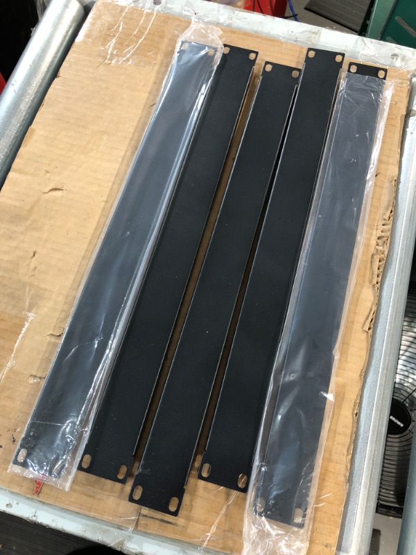 Photo 2 of **USED BUT APPEARS NEW** QiaoYoubang 5 Pack of 1U Blank Panel - Metal Rack Mount Filler Panel for 19in Server Rack Cabinet or Enclosure, Black (1UBP5PC)